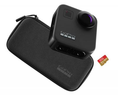 GoPro Camera with 64 GB SD Card and Camera Case in Black - Max - Black