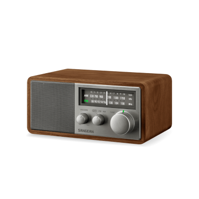 Sangean AM / FM Wooden Cabinet Radio in Walnut-Silver - 24-SG116