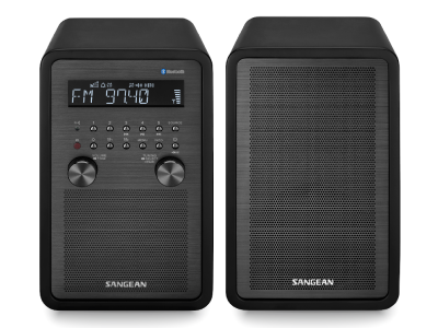 Sangean AM / FM / Bluetooth Wooden Cabinet Radio in Matte Black Plus Speaker - 14-WR50P