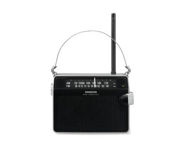 Sangean AM / FM Retro Strap Analog Radio - 14‐PRD6BK