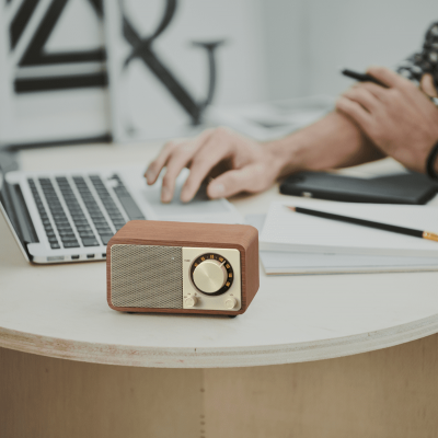 Sangean FM / Bluetooth / AUX Wooden Cabinet Radio in Walnut - 14-WR7WL