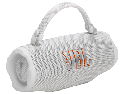 JBL Charge 6 Portable Speaker with AI Sound Boost in White - JBLCHARGE6WHTAM