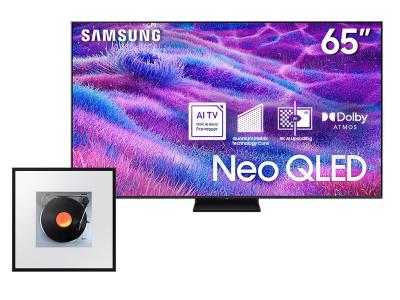 65" Samsung Neo QLED TV + Music Frame Wireless Speaker - QN65QN82FAFXZC-HW-LS60D/ZC