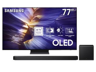 77" Samsung OLED 4K AI TV + Q-series Soundbar - QN77S90FAEXZC-HW-Q800F/ZC